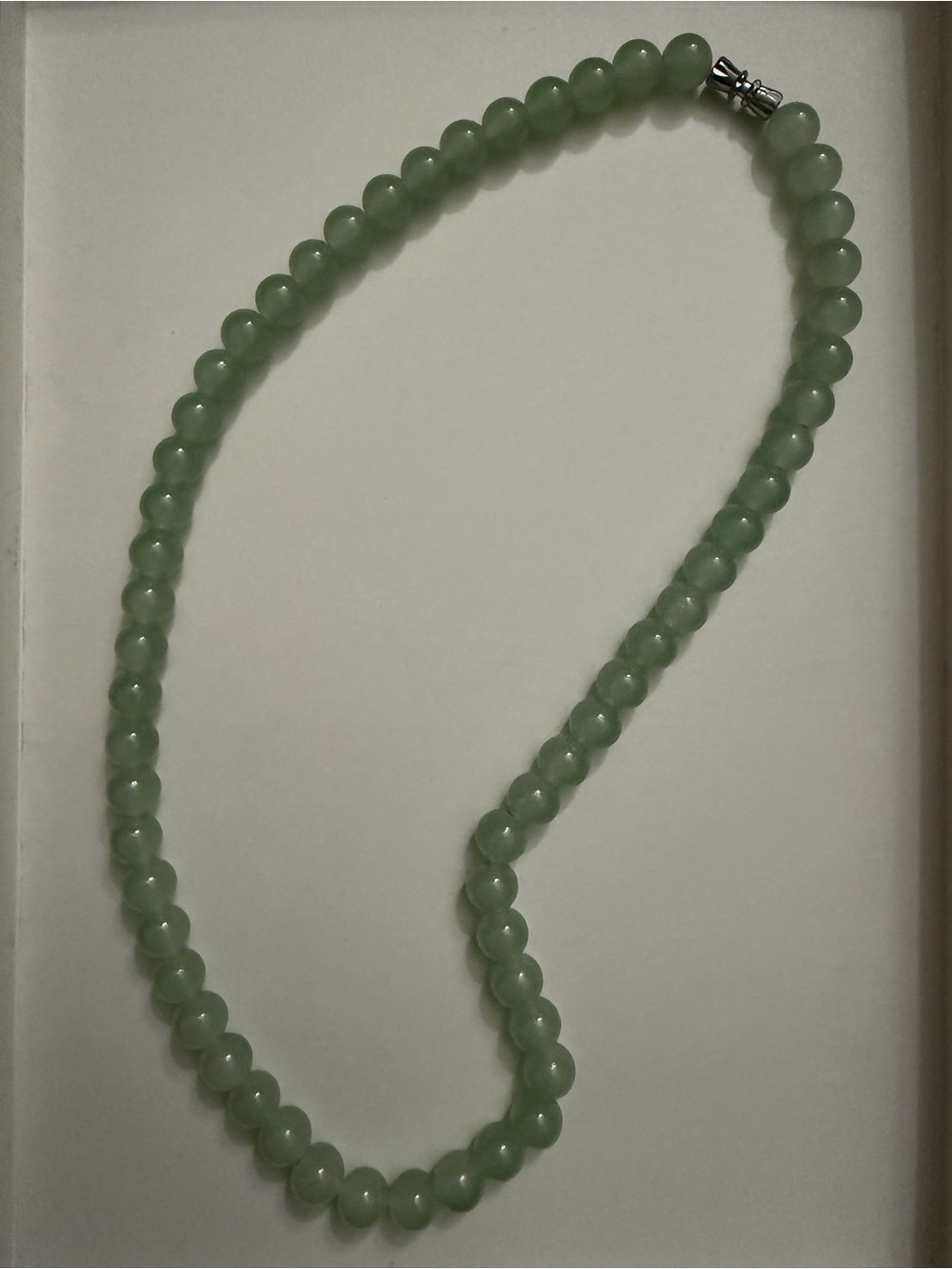 Green Natural Stone Round Bead Necklace, Elegant Necklace